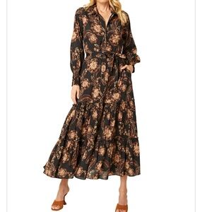 Misa Los Angeles Esmee Dress Black Brown size SM